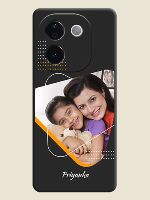 Custom Yellow Triangle on Photo On Space Black Custom Soft Matte Mobile Back Cover - iQOO Z9s Pro 5G