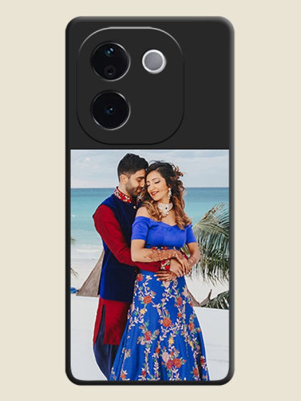 Custom Image Upload With Space Black Color On Custom Soft Matte Mobile Back Cover - Iqoo Z9S Pro 5G