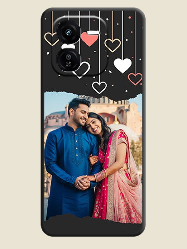 Custom Love Hangings with Splash Wave Picture On Space Black Custom Soft Matte Mobile Back Cover - iQOO Z9X 5G