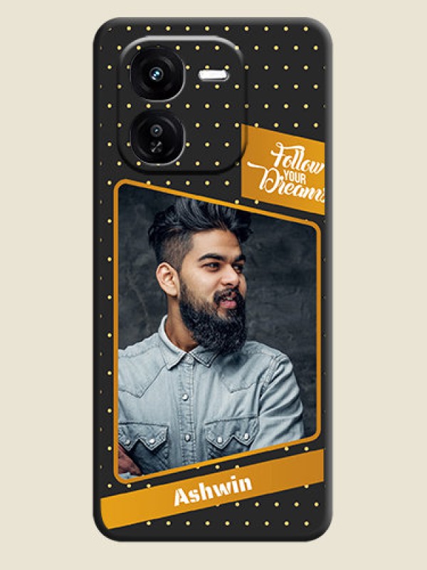 Custom Follow Your Dreams with White Dots On Space Black Custom Soft Matte Mobile Back Cover - iQOO Z9X 5G