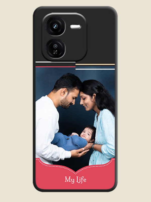 Custom Classic Plain Design with Name On Space Black Custom Soft Matte Mobile Back Cover - iQOO Z9X 5G