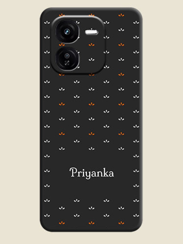 Custom Simple Pattern With Custom Text On Space Black Custom Soft Matte Mobile Back Cover - iQOO Z9X 5G