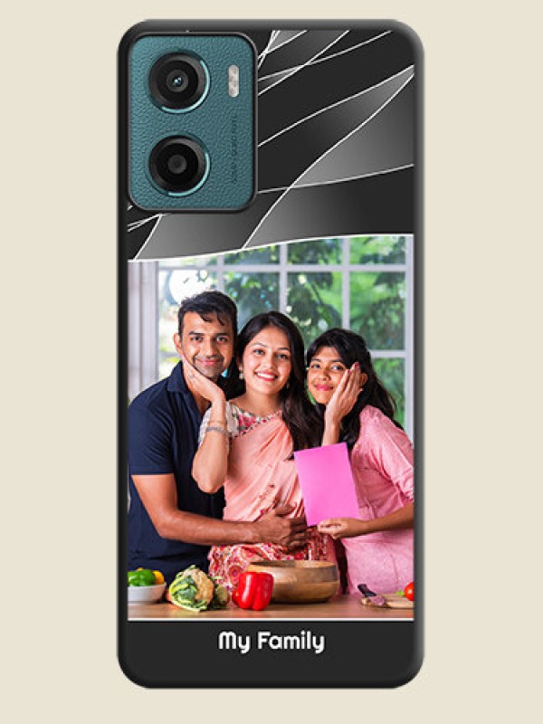 Custom Mixed Wave Lines on Photo On Space Black Custom Soft Matte Mobile Back Cover - Motorola E15