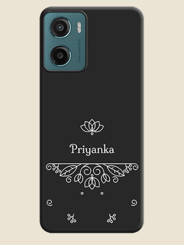 Custom Lotus Garden Custom Text On Space Black Custom Soft Matte Mobile Back Cover - Motorola E15