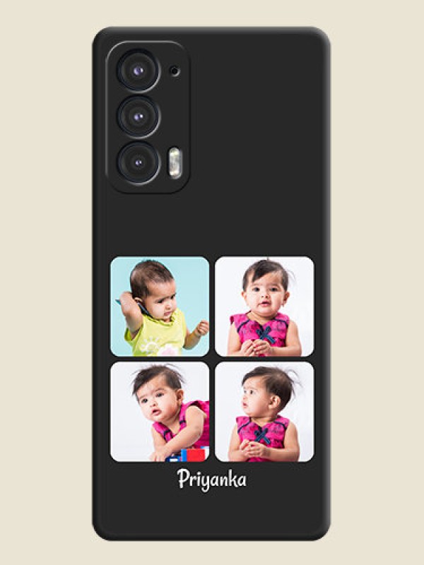 Custom Floral Art with 6 Image Holder on Photo on Space Black Soft Matte Mobile Case - Motorola Edge 20 5G