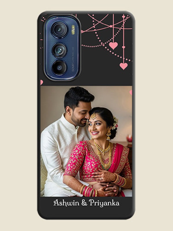 Custom Pink Love Hangings with Text on Space Black Custom Soft Matte Back Cover - Motorola Edge 30