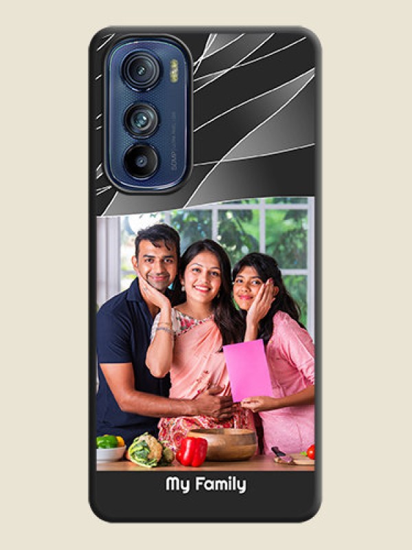 Custom Mixed Wave Lines on Photo on Space Black Soft Matte Mobile Cover - Motorola Edge 30