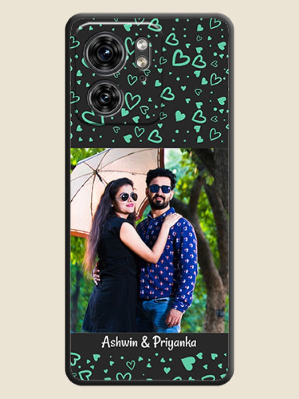 Custom Sea Green Indefinite Love Pattern - Photo on Space Black Soft Matte Mobile Cover - Edge 40