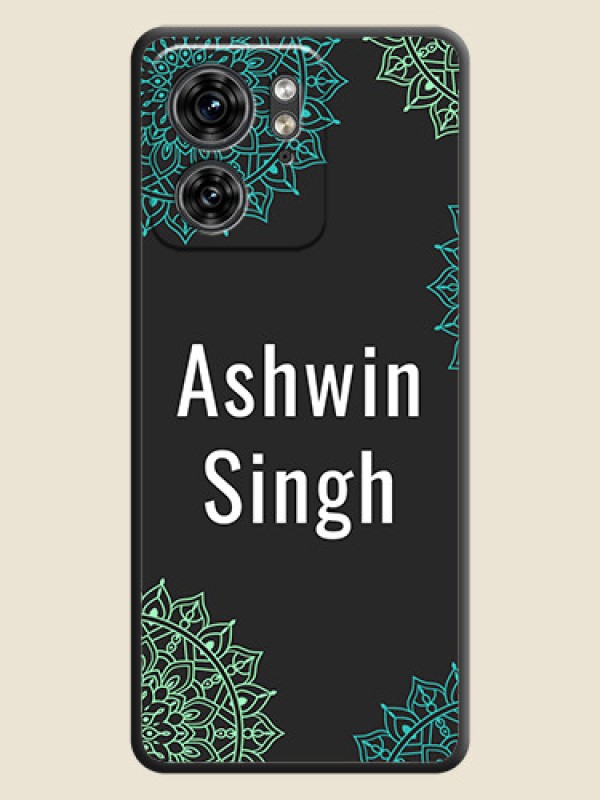 Custom Your Name with Floral Design on Space Black Custom Soft Matte Back Cover - Edge 40