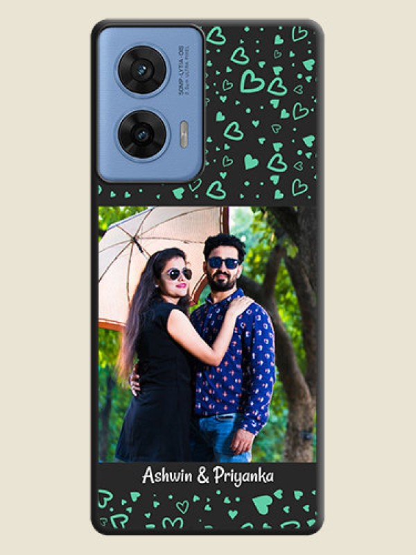 Custom Sea Green Indefinite Love Pattern on Photo On Space Black Custom Soft Matte Mobile Back Cover - Motorola Edge 50 Fusion 5G