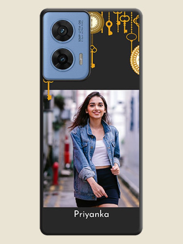 Custom Decorative Design with Text On Space Black Custom Soft Matte Mobile Back Cover - Motorola Edge 50 Fusion 5G