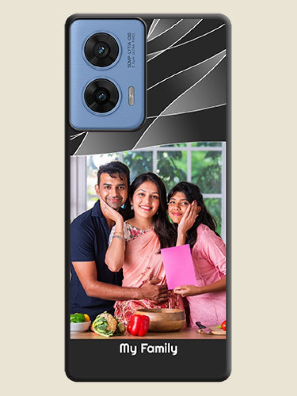 Custom Mixed Wave Lines on Photo On Space Black Custom Soft Matte Mobile Back Cover - Motorola Edge 50 Fusion 5G