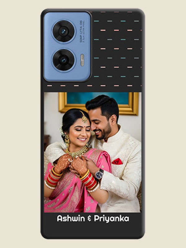 Custom Line Pattern Design with Text On Space Black Custom Soft Matte Mobile Back Cover - Motorola Edge 50 Fusion 5G