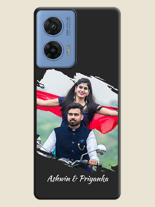 Custom Grunge Brush Strokes on Photo On Space Black Custom Soft Matte Mobile Back Cover - Motorola Edge 50 Fusion 5G