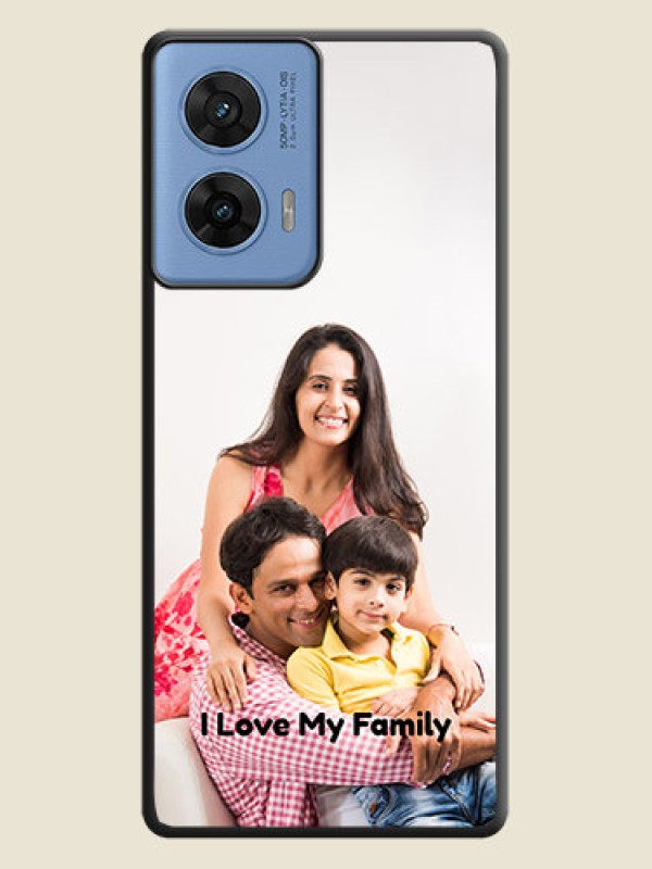 Custom Full Single Pic Upload With Text On Space Black Custom Soft Matte Mobile Back Cover - Motorola Edge 50 Fusion 5G