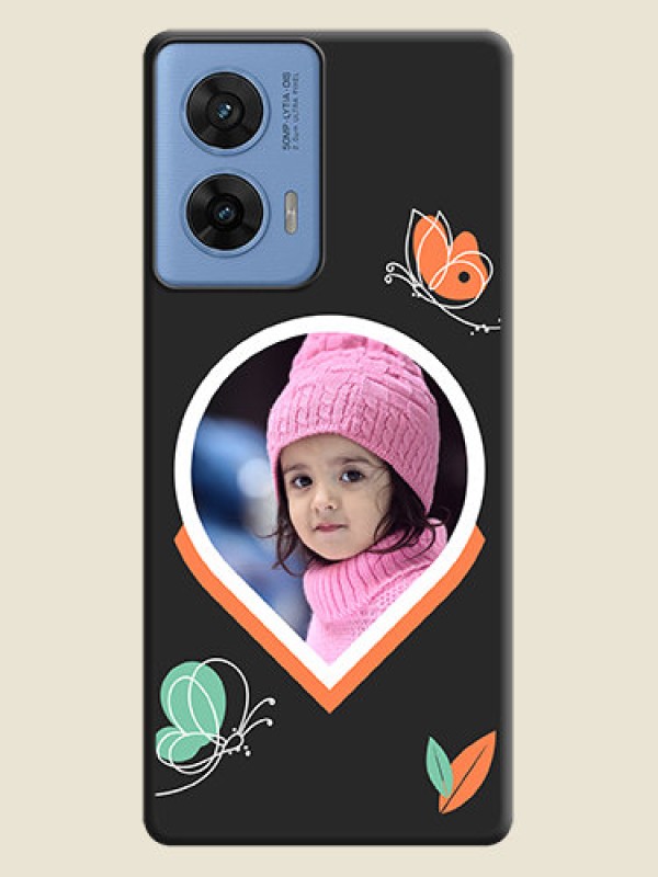 Custom Upload Pic With Simple Butterly Design On Space Black Custom Soft Matte Mobile Back Cover - Motorola Edge 50 Fusion 5G