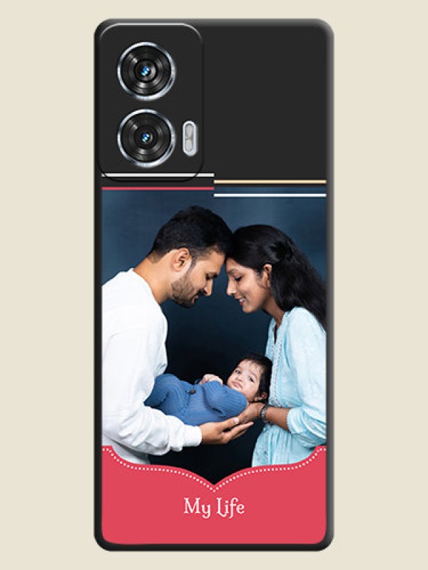 Custom Classic Plain Design with Name On Space Black Custom Soft Matte Mobile Back Cover - Motorola Edge 50 Fusion