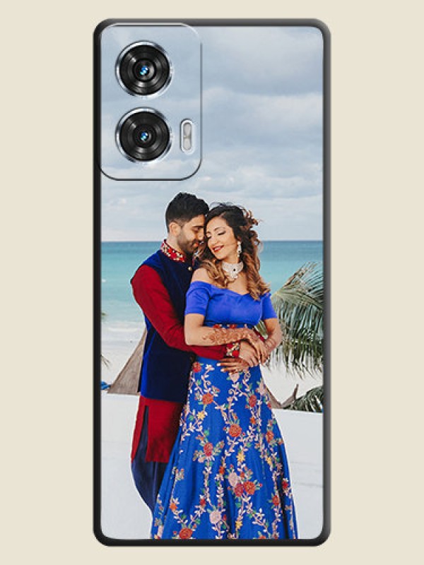 Custom Full Single Pic Upload On Space Black Custom Soft Matte Mobile Back Cover - Motorola Edge 50 Fusion