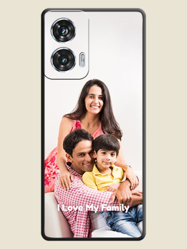 Custom Full Single Pic Upload With Text On Space Black Custom Soft Matte Mobile Back Cover - Motorola Edge 50 Fusion