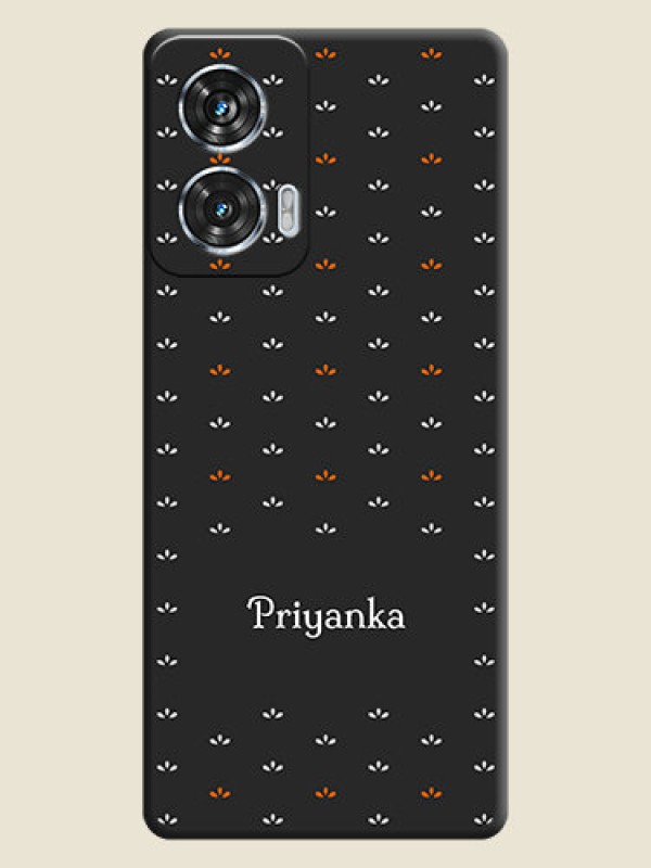 Custom Simple Pattern With Custom Text On Space Black Custom Soft Matte Mobile Back Cover - Motorola Edge 50 Fusion