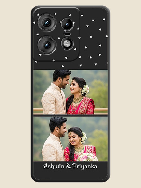 Custom Miniature Love Symbols with Name On Space Black Custom Soft Matte Mobile Back Cover - Motorola Edge 50 Pro 5G
