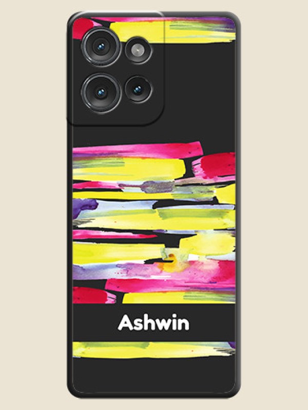 Custom Brush Coloured On Space Black Custom Soft Matte Mobile Back Cover - Motorola Edge 50