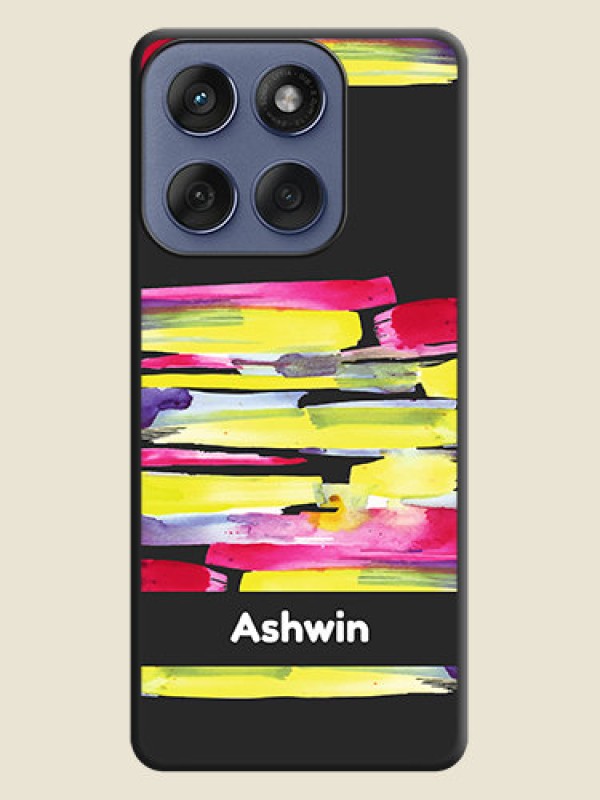 Custom Brush Coloured On Space Black Custom Soft Matte Mobile Back Cover - Motorola Edge 60 Fusion