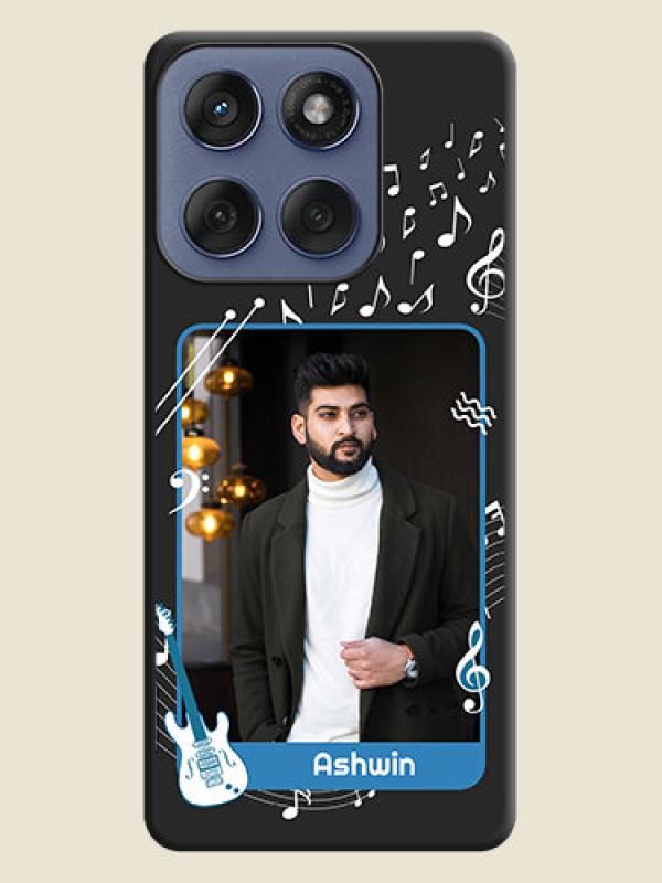 Custom Musical Theme Design with Text on Photo On Space Black Custom Soft Matte Mobile Back Cover - Motorola Edge 60 Fusion