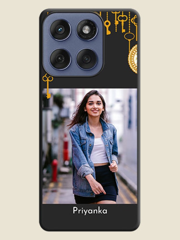 Custom Decorative Design with Text On Space Black Custom Soft Matte Mobile Back Cover - Motorola Edge 60 Fusion