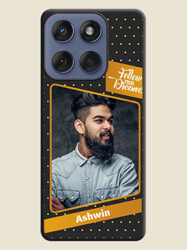 Custom Follow Your Dreams with White Dots On Space Black Custom Soft Matte Mobile Back Cover - Motorola Edge 60 Fusion