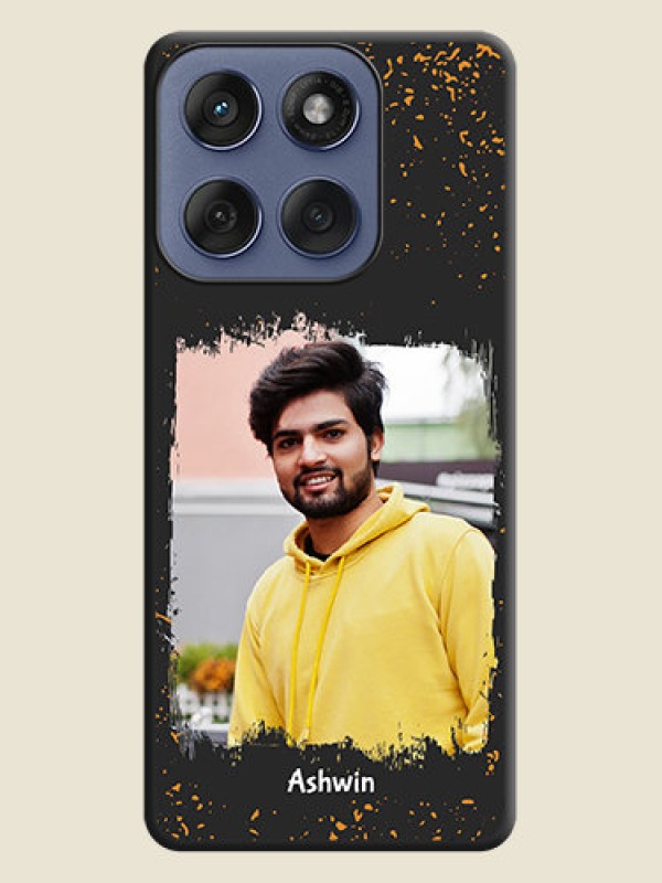 Custom Spray Free Design on Photo On Space Black Custom Soft Matte Mobile Back Cover - Motorola Edge 60 Fusion