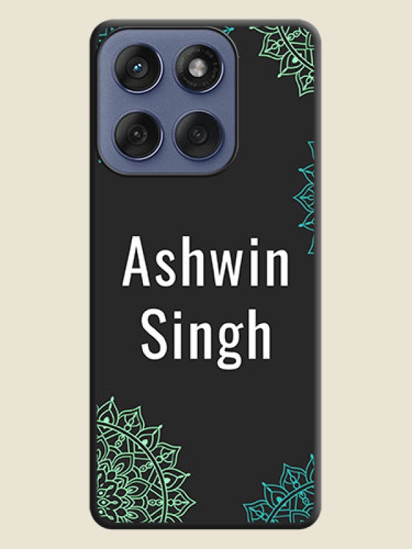 Custom Your Name with Floral Design On Space Black Custom Soft Matte Mobile Back Cover - Motorola Edge 60 Fusion