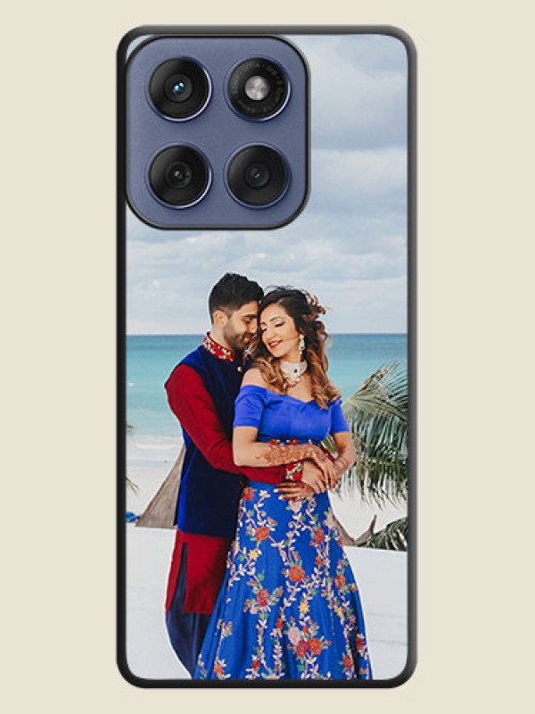 Custom Full Single Pic Upload On Space Black Custom Soft Matte Mobile Back Cover - Motorola Edge 60 Fusion