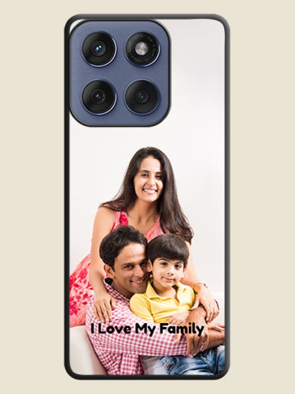 Custom Full Single Pic Upload With Text On Space Black Custom Soft Matte Mobile Back Cover - Motorola Edge 60 Fusion