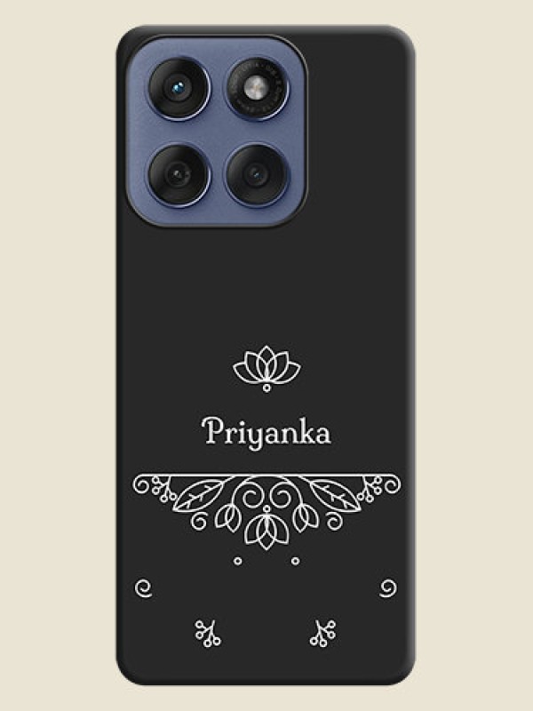 Custom Lotus Garden Custom Text On Space Black Custom Soft Matte Mobile Back Cover - Motorola Edge 60 Fusion