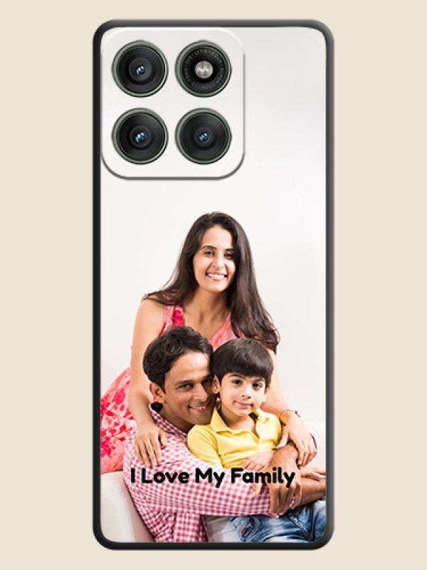 Custom Full Single Pic Upload With Text On Space Black Custom Soft Matte Mobile Back Cover - Motorola Edge 60 Pro 5G
