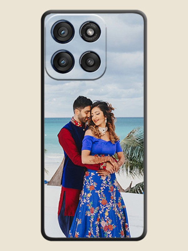 Custom Full Single Pic Upload On Space Black Custom Soft Matte Mobile Back Cover - Motorola Edge 60 Stylus