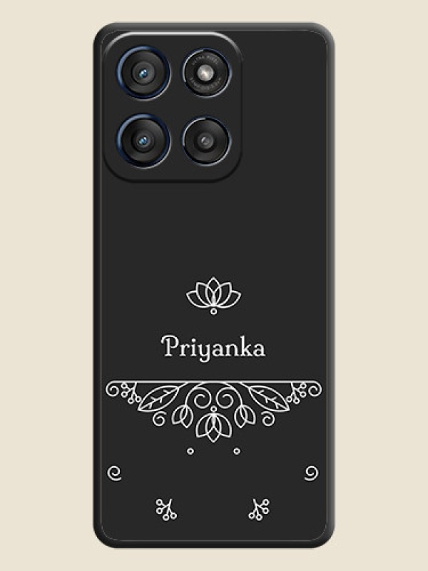 Custom Lotus Garden Custom Text On Space Black Custom Soft Matte Mobile Back Cover - Motorola Edge 60 Stylus