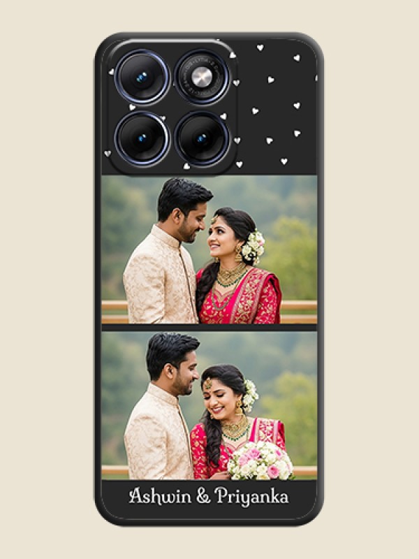 Custom Miniature Love Symbols with Name On Space Black Custom Soft Matte Mobile Back Cover - Motorola Edge 70 5G