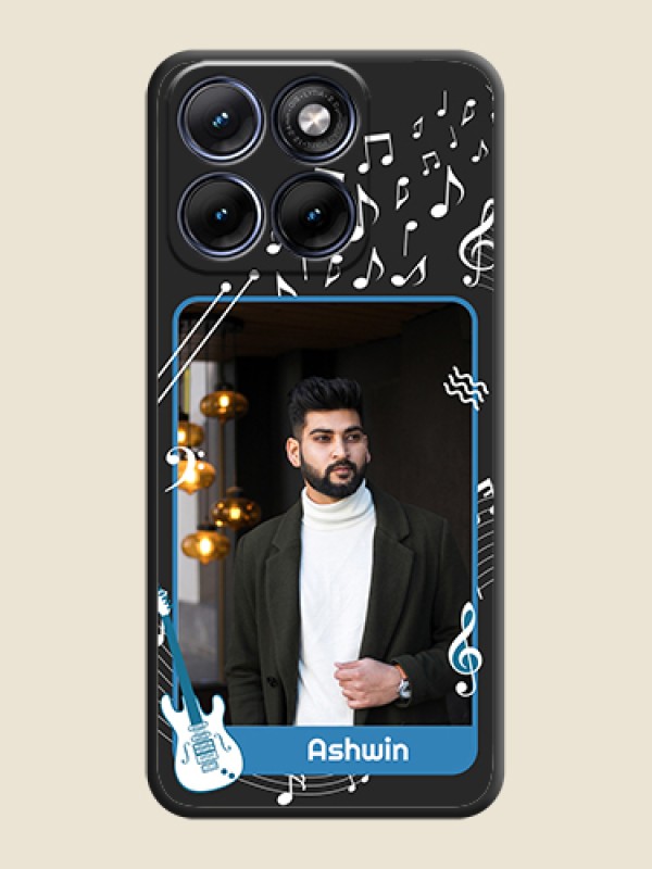 Custom Musical Theme Design with Text on Photo On Space Black Custom Soft Matte Mobile Back Cover - Motorola Edge 70 5G