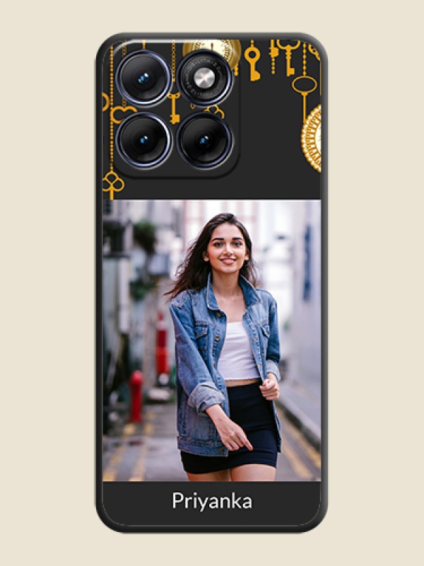 Custom Decorative Design with Text On Space Black Custom Soft Matte Mobile Back Cover - Motorola Edge 70 5G