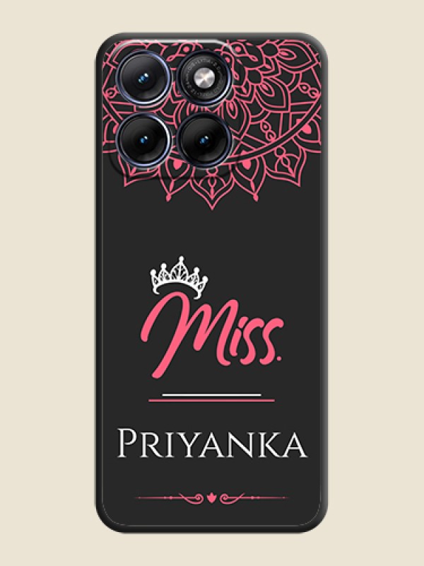 Custom Mrs Name with Floral Design On Space Black Custom Soft Matte Mobile Back Cover - Motorola Edge 70 5G