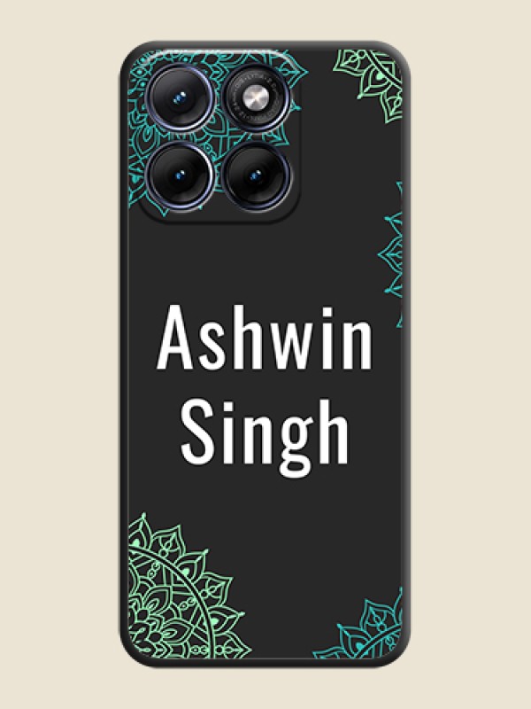 Custom Your Name with Floral Design On Space Black Custom Soft Matte Mobile Back Cover - Motorola Edge 70 5G