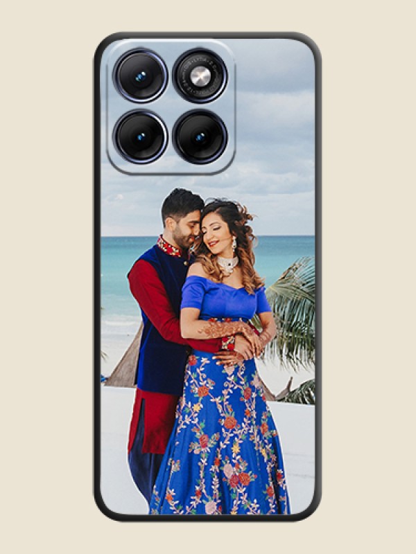 Custom Full Single Pic Upload On Space Black Custom Soft Matte Mobile Back Cover - Motorola Edge 70 5G