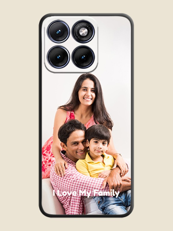 Custom Full Single Pic Upload With Text On Space Black Custom Soft Matte Mobile Back Cover - Motorola Edge 70 5G