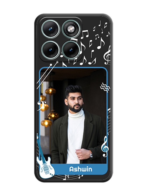 Custom Musical Theme Design with Text on Photo On Space Black Custom Soft Matte Mobile Back Cover - Motorola Edge 70 Fusion