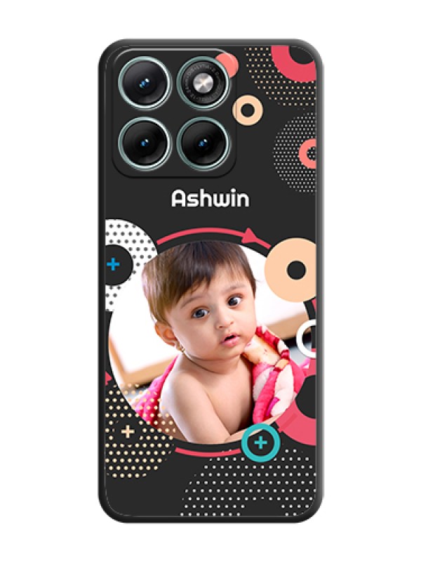 Custom Multicoloured Round Image On Space Black Custom Soft Matte Mobile Back Cover - Motorola Edge 70 Fusion