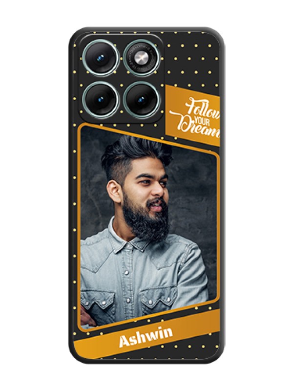 Custom Follow Your Dreams with White Dots On Space Black Custom Soft Matte Mobile Back Cover - Motorola Edge 70 Fusion