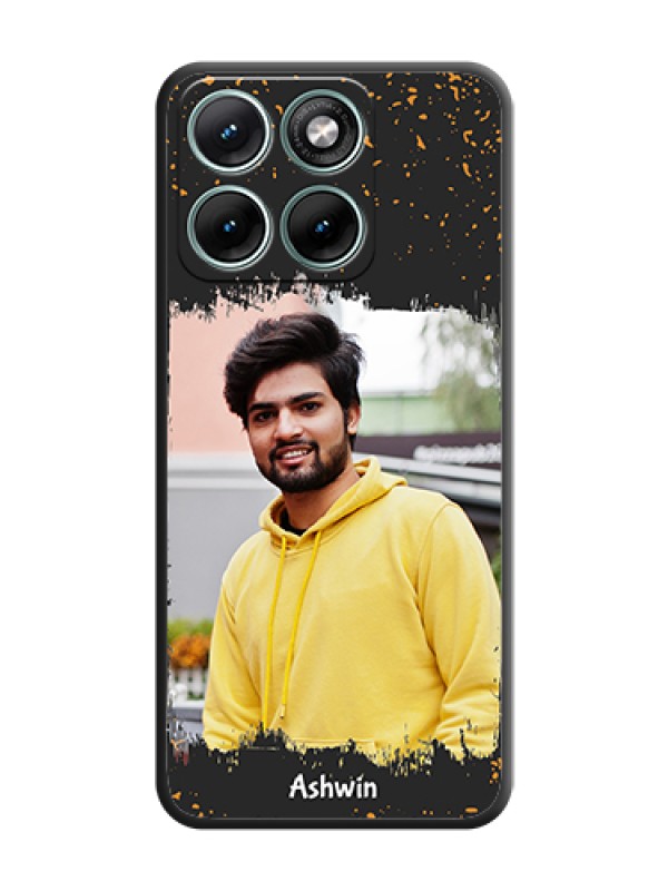 Custom Spray Free Design on Photo On Space Black Custom Soft Matte Mobile Back Cover - Motorola Edge 70 Fusion