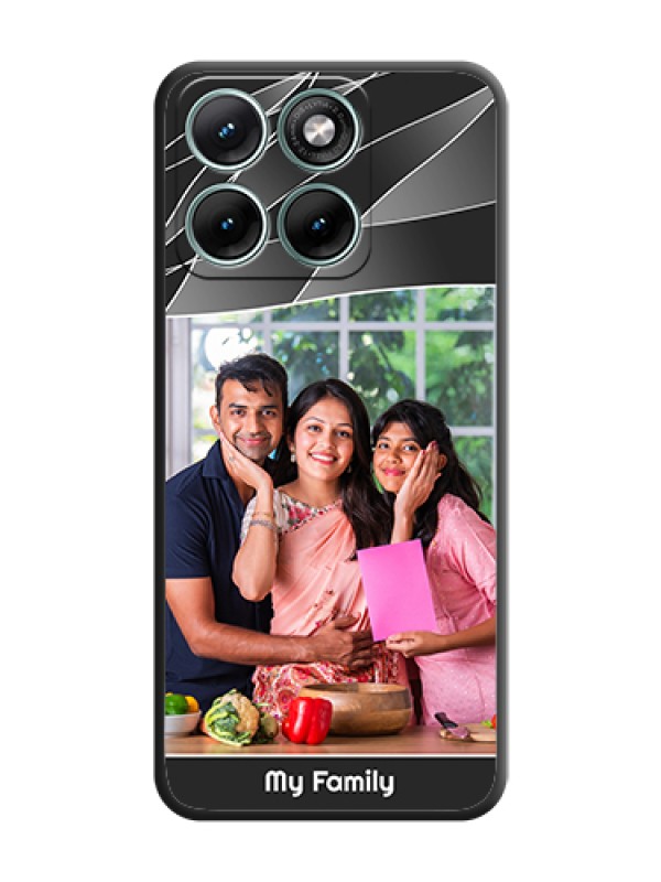 Custom Mixed Wave Lines on Photo On Space Black Custom Soft Matte Mobile Back Cover - Motorola Edge 70 Fusion